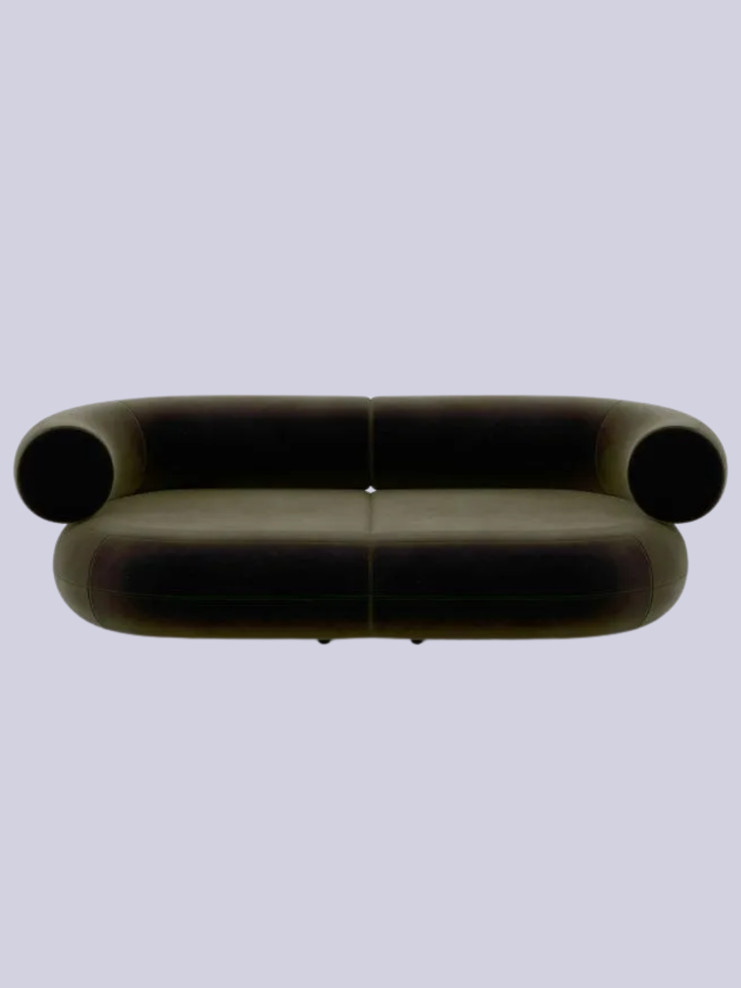 A green two-seater sofa from Tom Dixon
