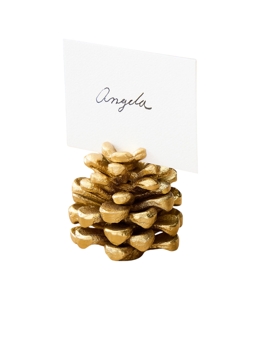 Forest Shine Metal Pine Cone Place Card Holders, 8
