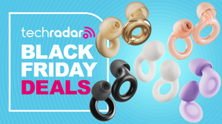 Five sets of Loop earplugs are pictured next to a badge that reads "Tech Radar Black Friday Deals".