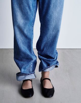 Madewell black leather ballet flats