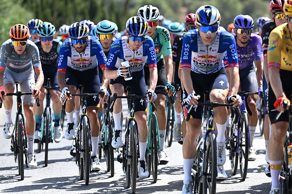 CORDOBA, SPAIN - SEPTEMBER 06: Luke Tuckwell of Australia and Team Red Bull - BORA - hansgrohe (C) during the La Vuelta - 81st Tour of Spain 2026, Stage 15 a 110.2km stage from Palma del Rio to Cordoba / #UCIWT / Stage shortened due to extreme temperature weather alert / on September 06, 2026 in Cordoba, Spain. (Photo by Tim de Waele/Getty Images)