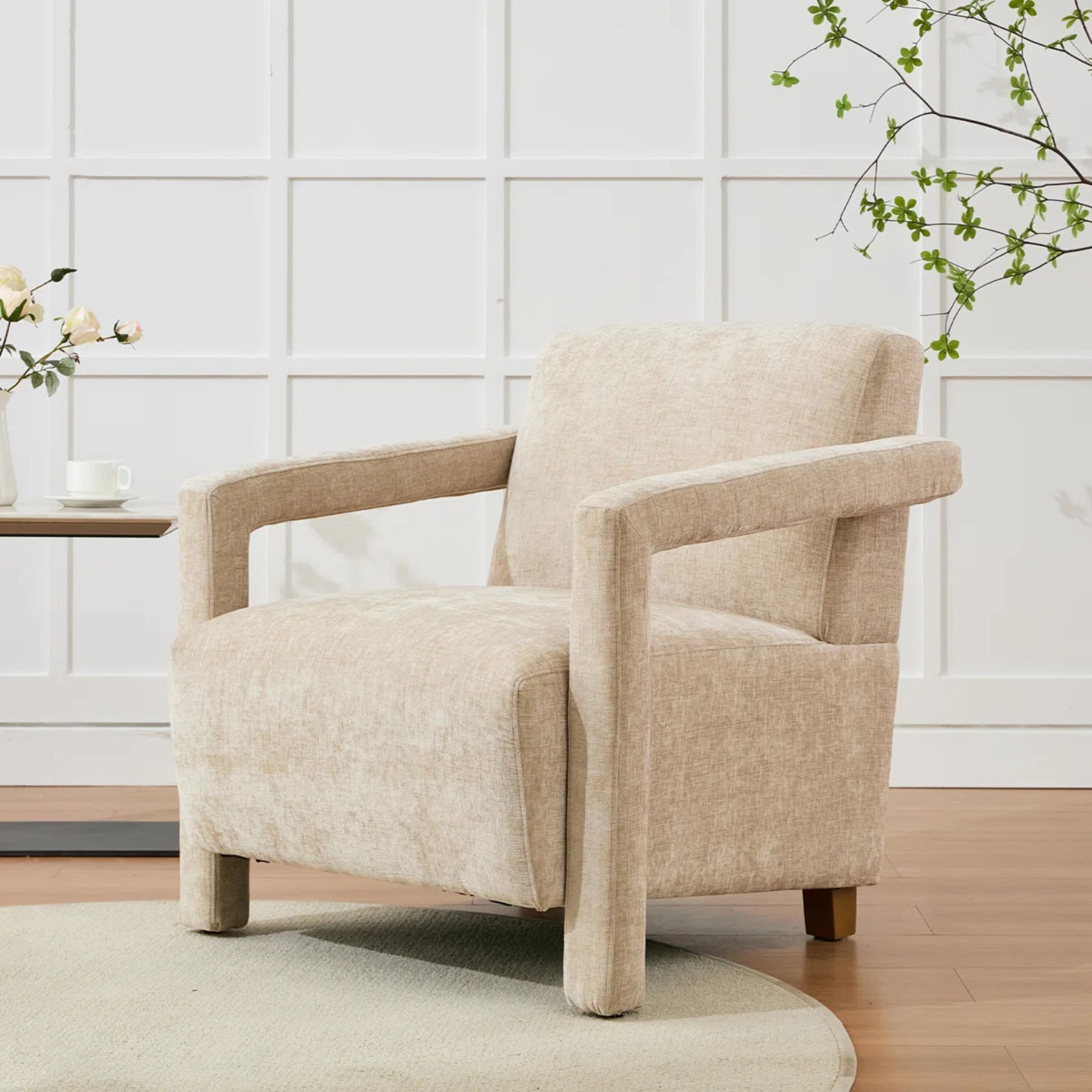Wayfair, Ebern Designs Modern Chenille Upholstered Arm Accent Chair &amp;amp; Reviews | Wayfair