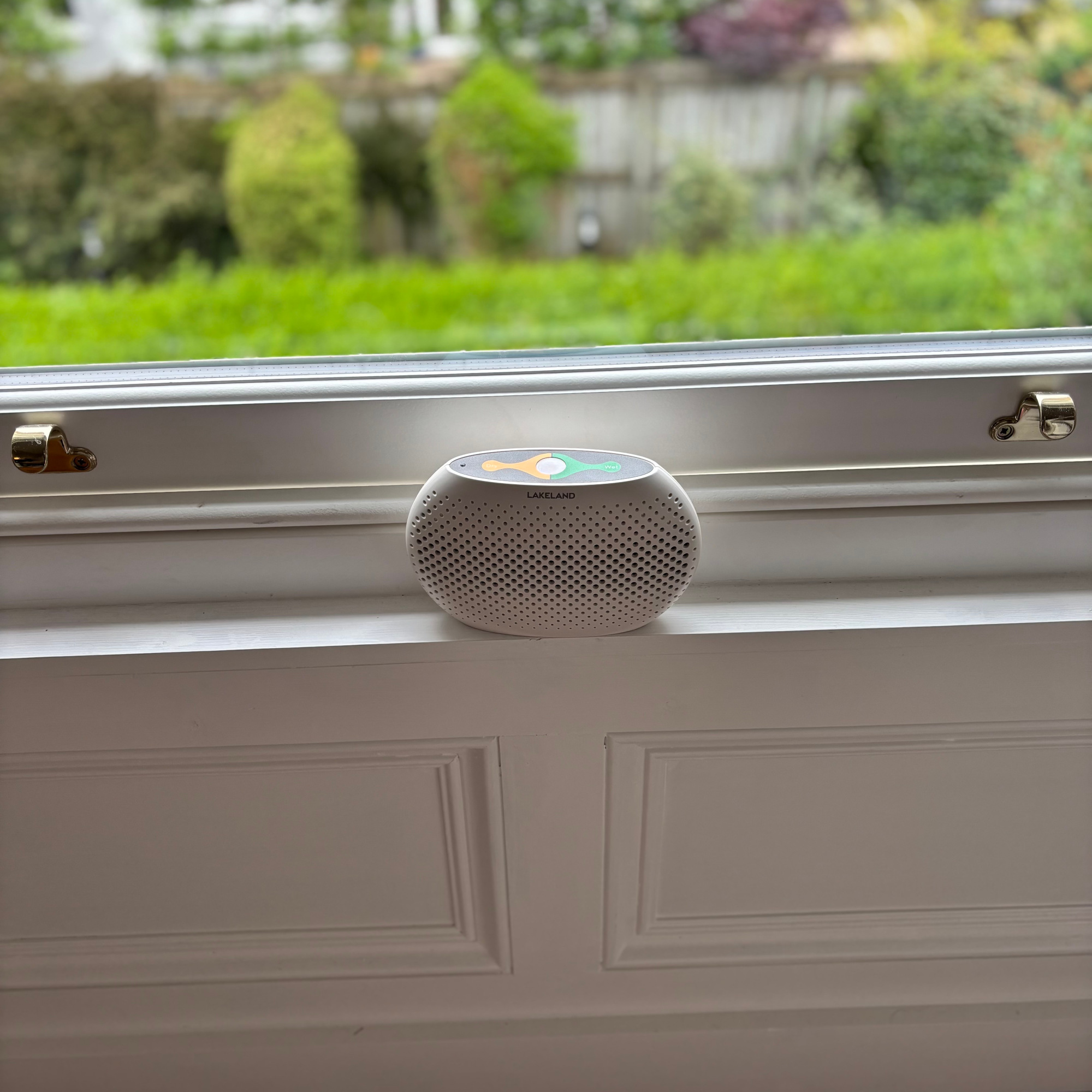 lakeland small dehumidifier on a windowsill