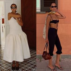 How to pack for Italy is shown in a collage of travel outfits 