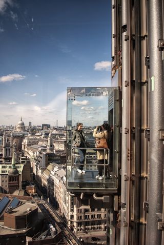 a lift on the side of Lloyds of London
