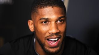  Anthony Joshua poses for a photo at the Anthony Joshua and Jermaine Franklin Launch
