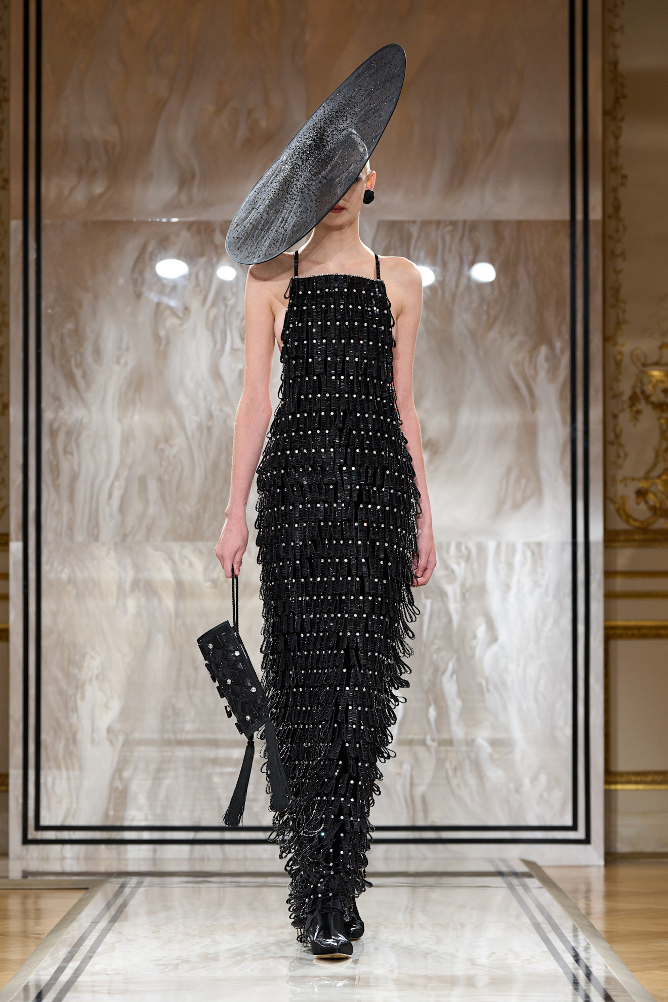 A polkadot look from Armani Privé's Couture autumn/winter 2025 collection