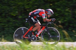 Richie Porte en route to victory in the fourth stage of the Critérium du Dauphiné