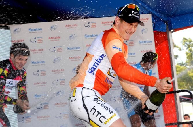 Andr&eacute; Greipel celebrates his overall in 2010