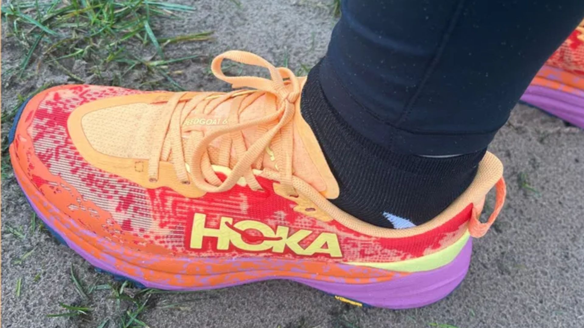 Susan Griffin wearing Hoka Speedgoat 6