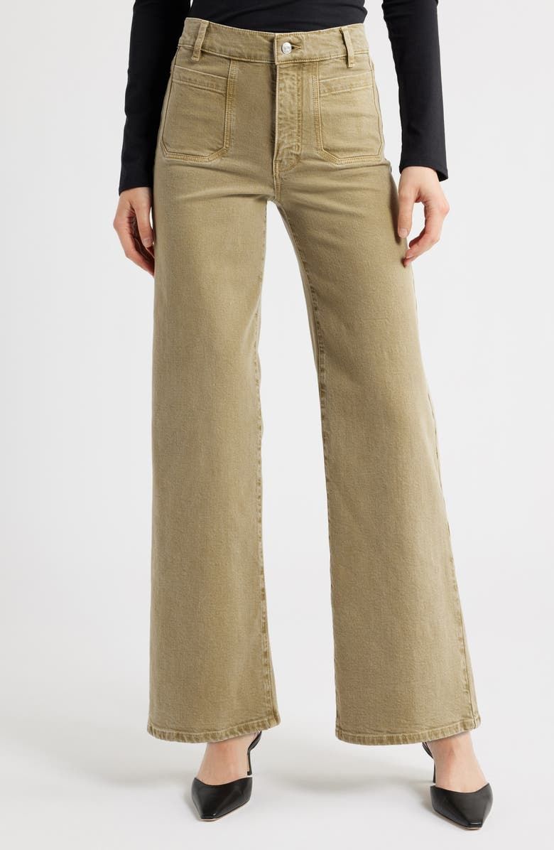 Le Slim Palazzo Patch Pocket High Waist Wide Leg Jeans