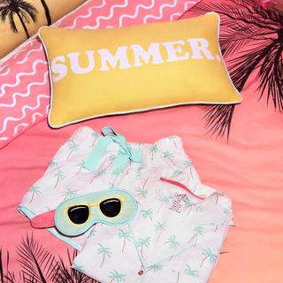 summer cushion and pj set by primark