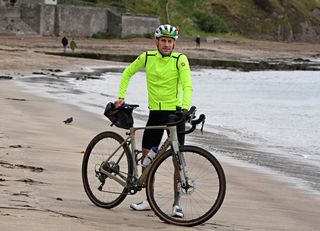 Pearson On and On bike at end of Kirkpatrick coast to coast ride