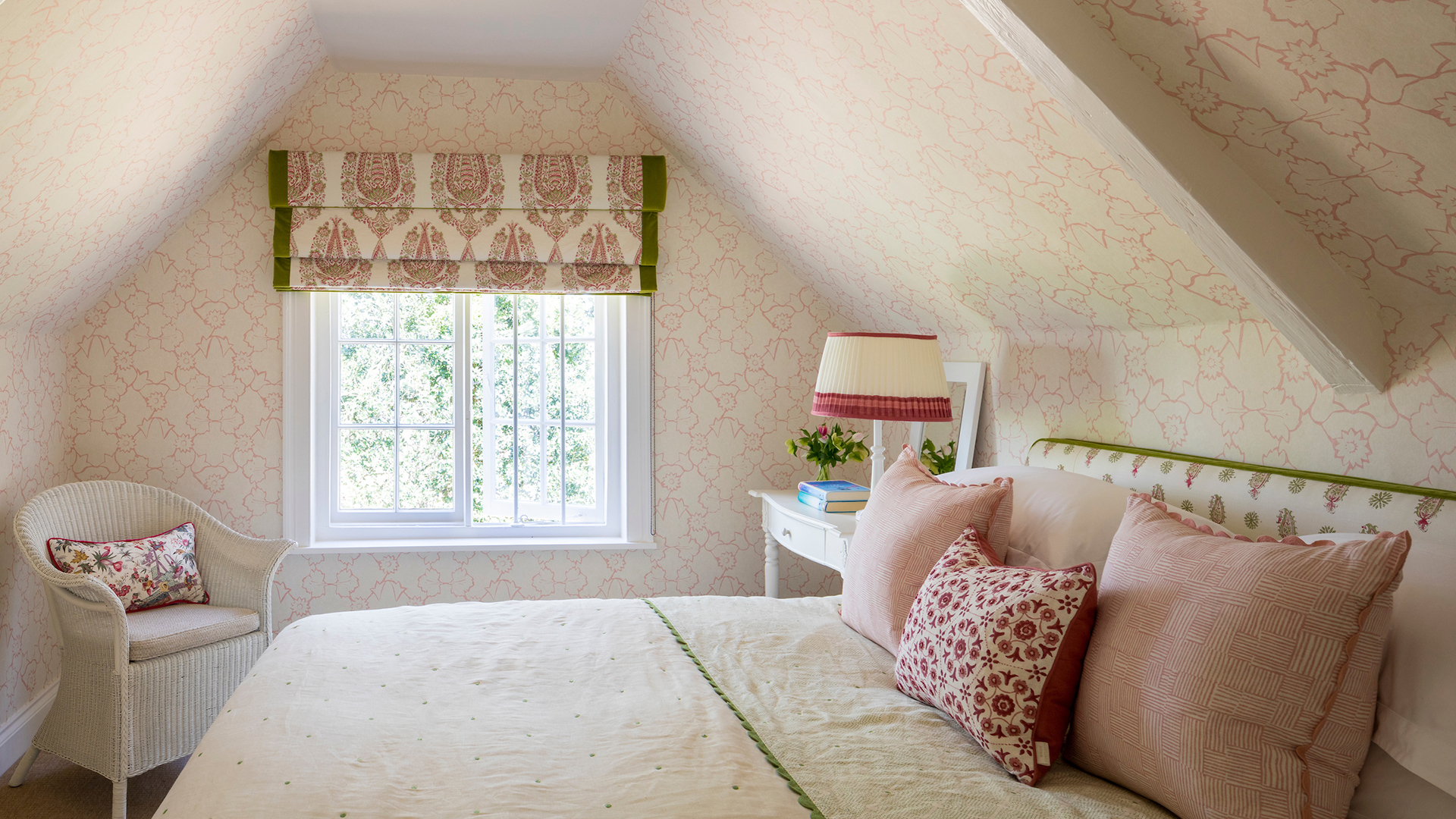 Rattan chair in bedroom