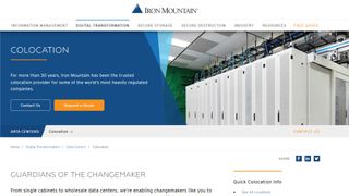 Website screenshot for Iron Mountain