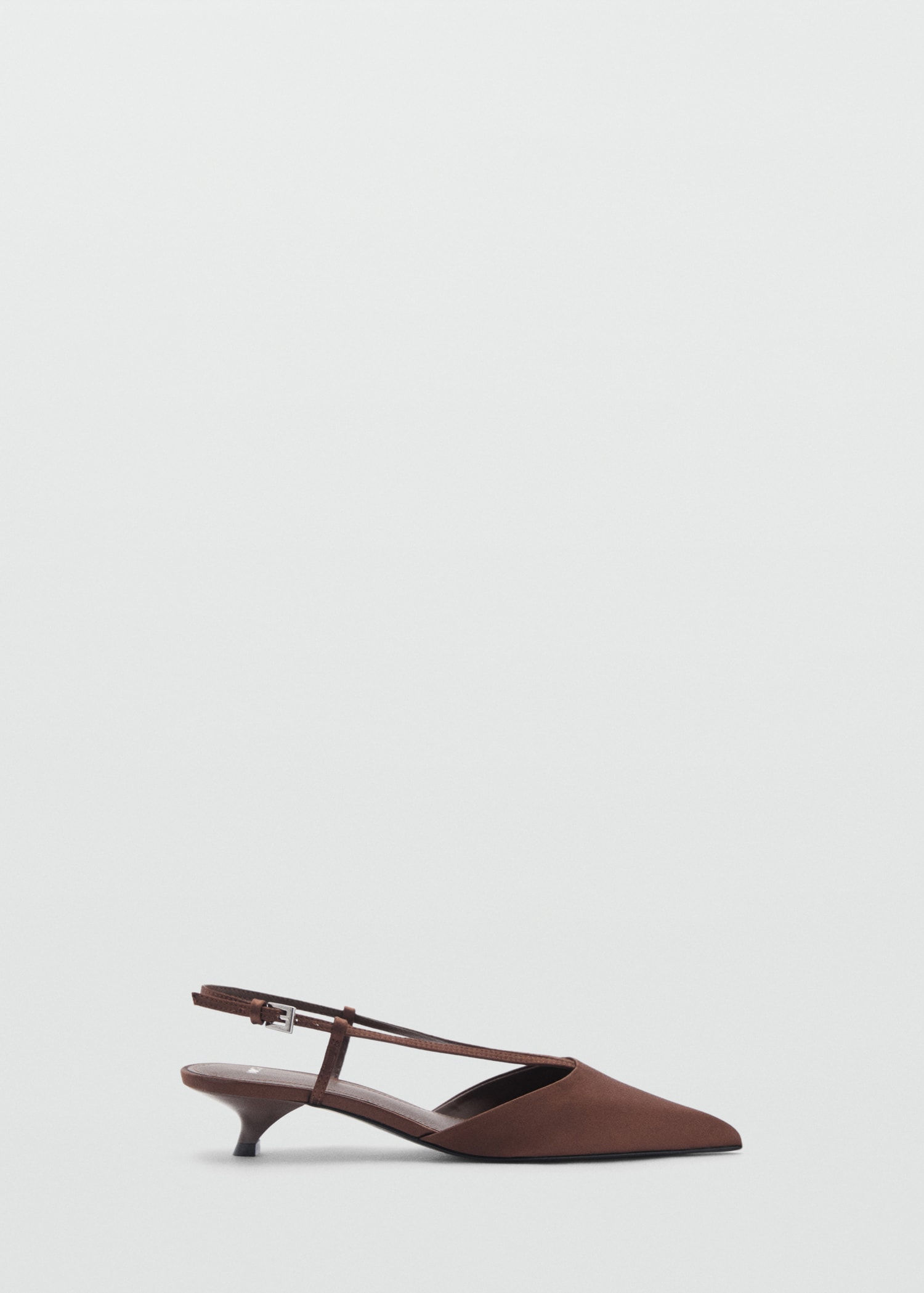 Satin Kitten-Heel Shoes With Straps - Women | Mango Usa