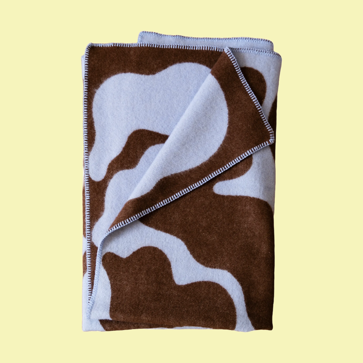 A brown and blue throw