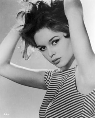 Brigitte Bardot wearing a stripe top