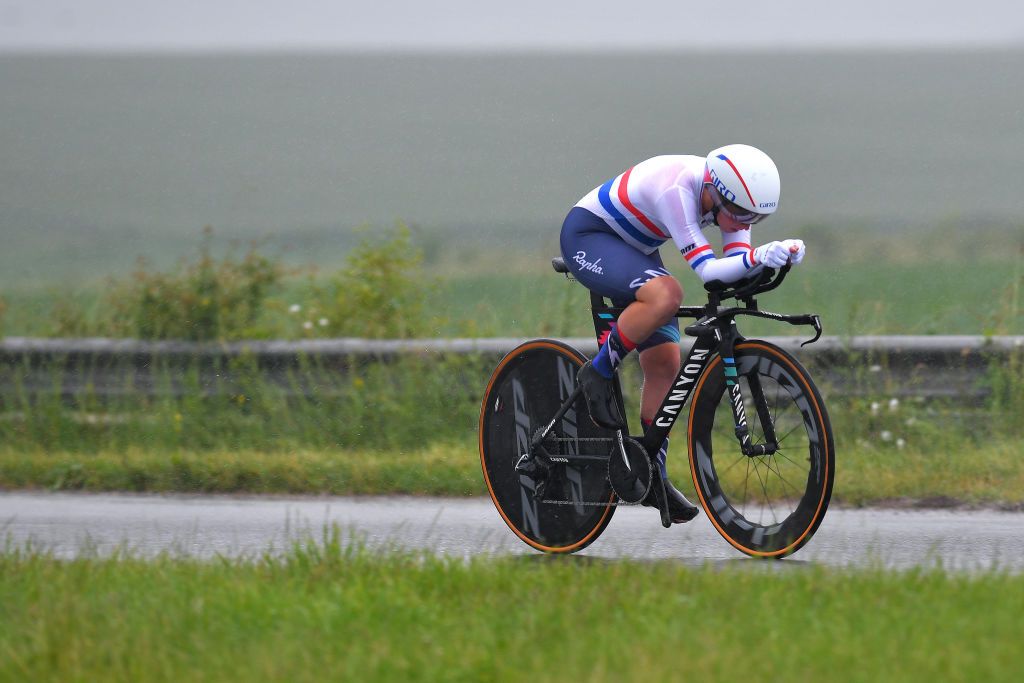 CHIMAY BELGIUM JUNE 22 Alice Barnes of The United Kingdom and Team CanyonSRAM Racing during the 9th Lotto Belgium Tour 2021 Prologue a 44km Individual Time Trial stage from Chimay to Chimay ITT LottoBelgTour LottoBelgiumTour on June 22 2021 in Chimay Belgium Photo by Luc ClaessenGetty Images