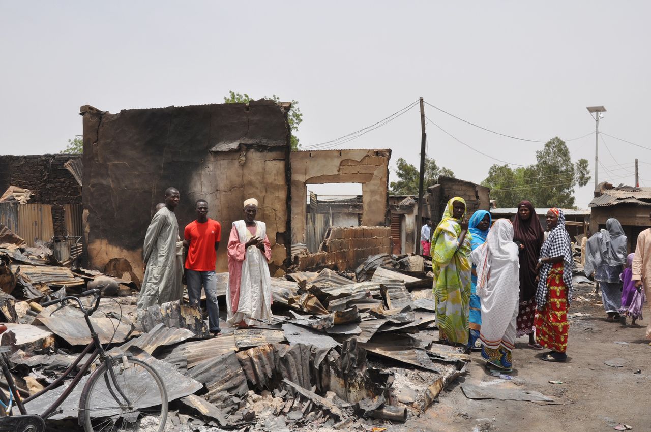 Aftermath of a Boko Haram attack in Nigeria.