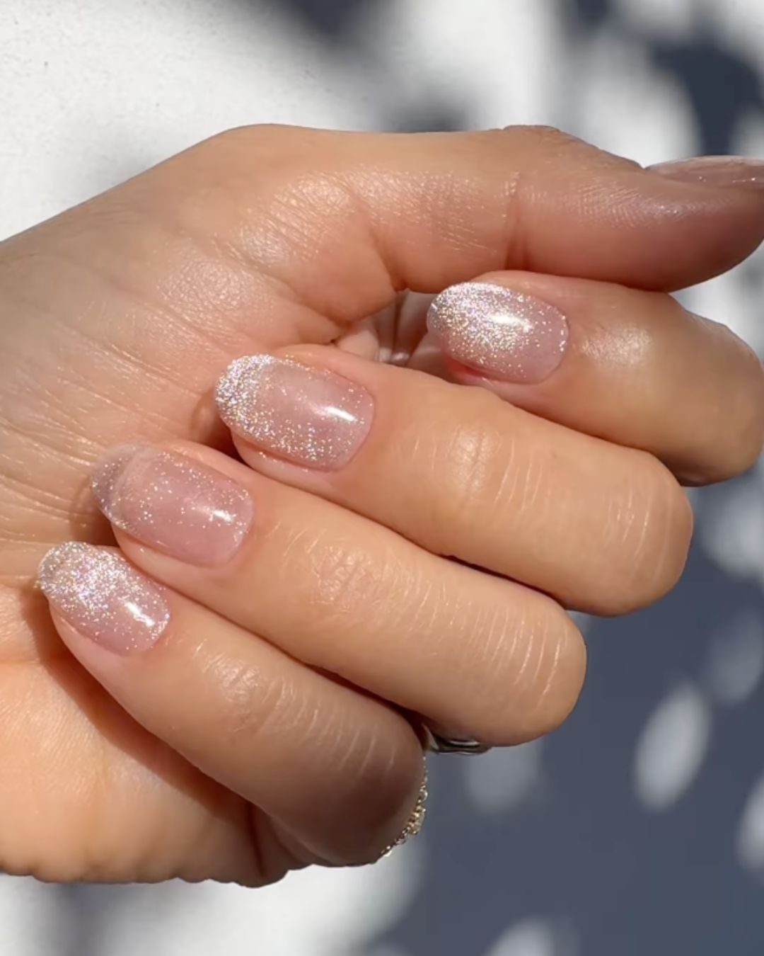 Sheer magnetic nails by celebrity manicurist Betina Goldstein.