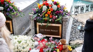 The grave of Lisa Marie Presley seen during her memorial on 22 January