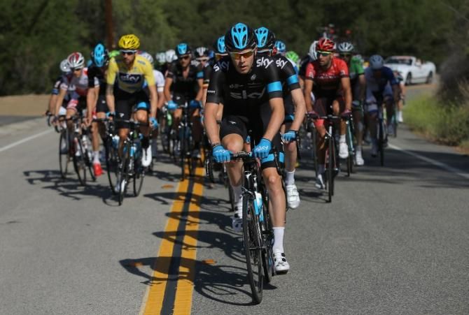 Team Sky set the pace for Bradley Wiggins during the Tour of California