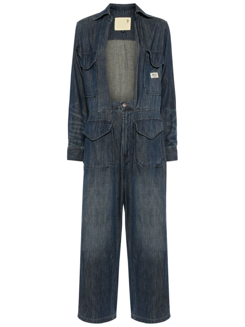 Open-Front Denim Jumpsuit