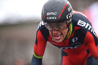 Richie Porte (BMC) shows the effort during the Tour de Romandie prologue.