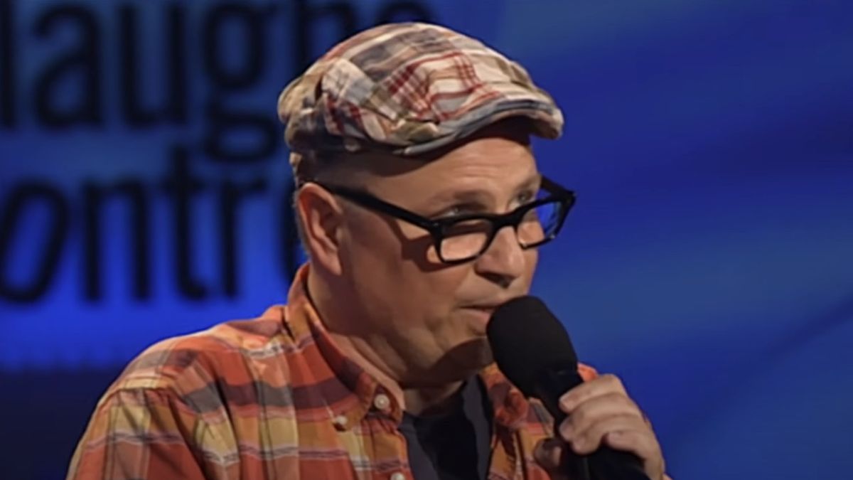 Bobcat Goldthwait performing stand-up in Cleveland