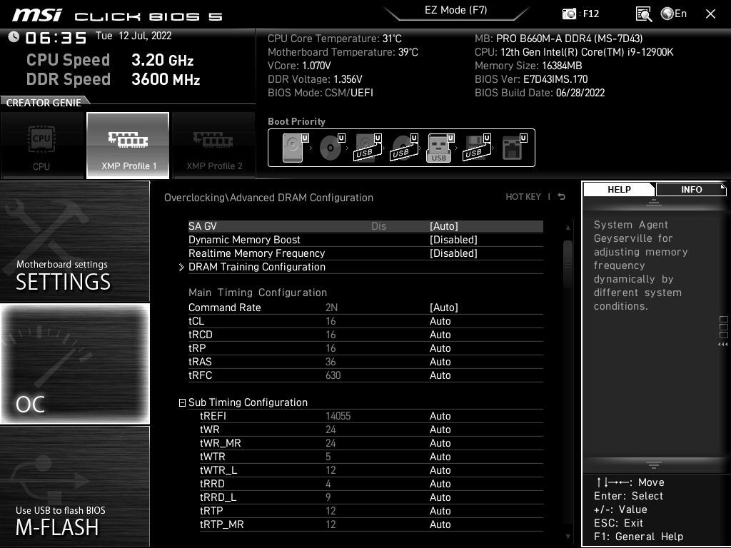 MSI Pro B660M-A DDR4