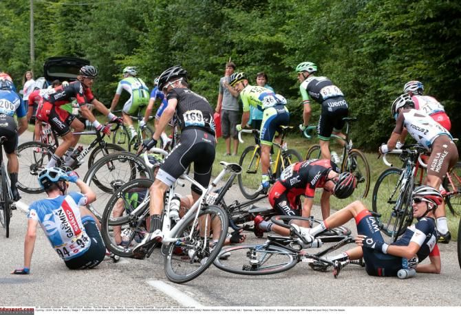 The Tejay van Garderen crash scene