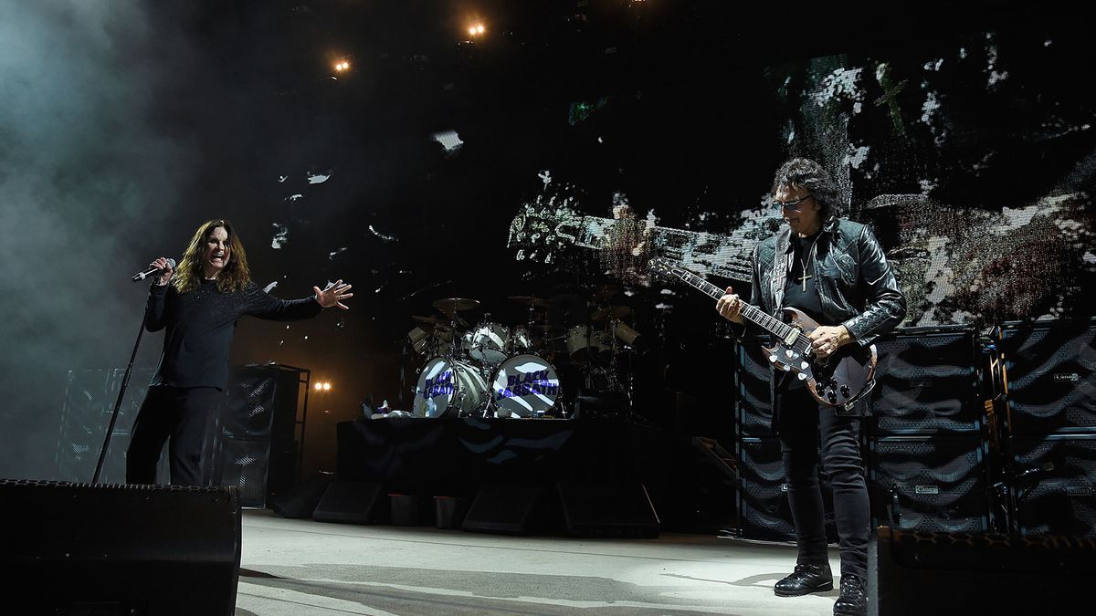 Ozzy Osbourne and Tony Iommi onstage in 2017