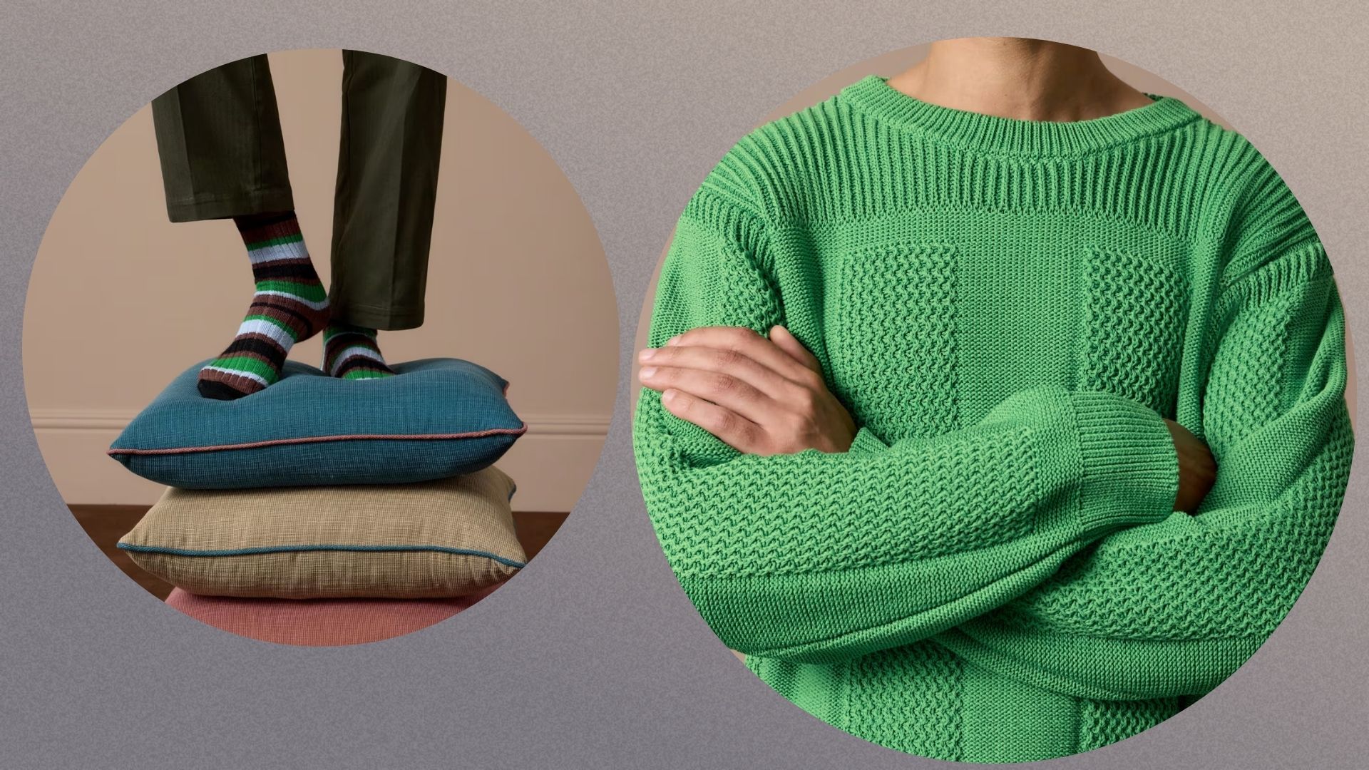 Paul Smith British isles collection socks and green jumper 