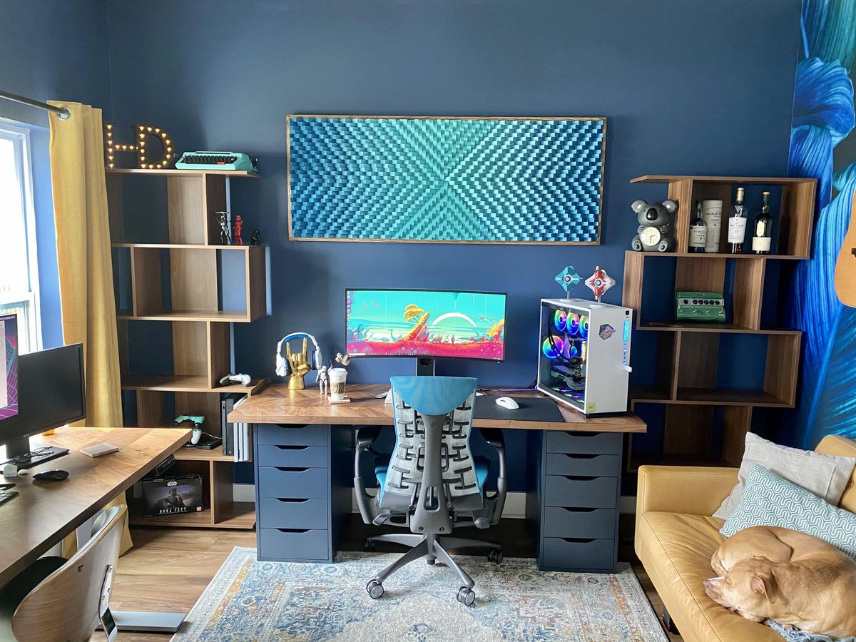Blue Theme RGB Desk Setup  Gaming room setup, Best gaming setup