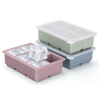 Excnorm Large Silicone Ice Cube Trays, 3pk
