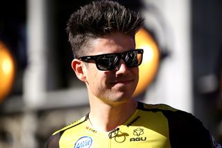 Wout Van Aert (Jumbo-Visma) on stage at the Tour de France presentation in Brussels