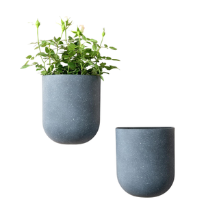 A pair of gray hanging wall planter