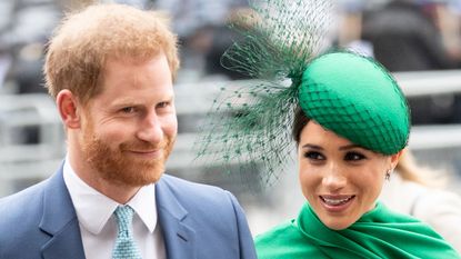 Prince Harry, Duke of Sussex and Meghan, Duchess of Sussex attend the Commonwealth Day Service 2020 at Westminster Abbey on March 9, 2020 in London, England.