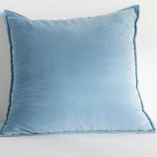 sky blue velvet cushion 