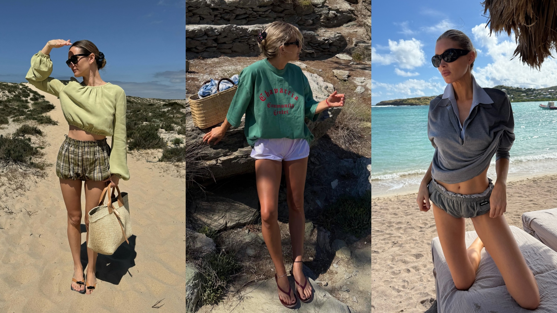 An image of the balloon shorts trend, one of the biggest shorts trend for summer 2026.