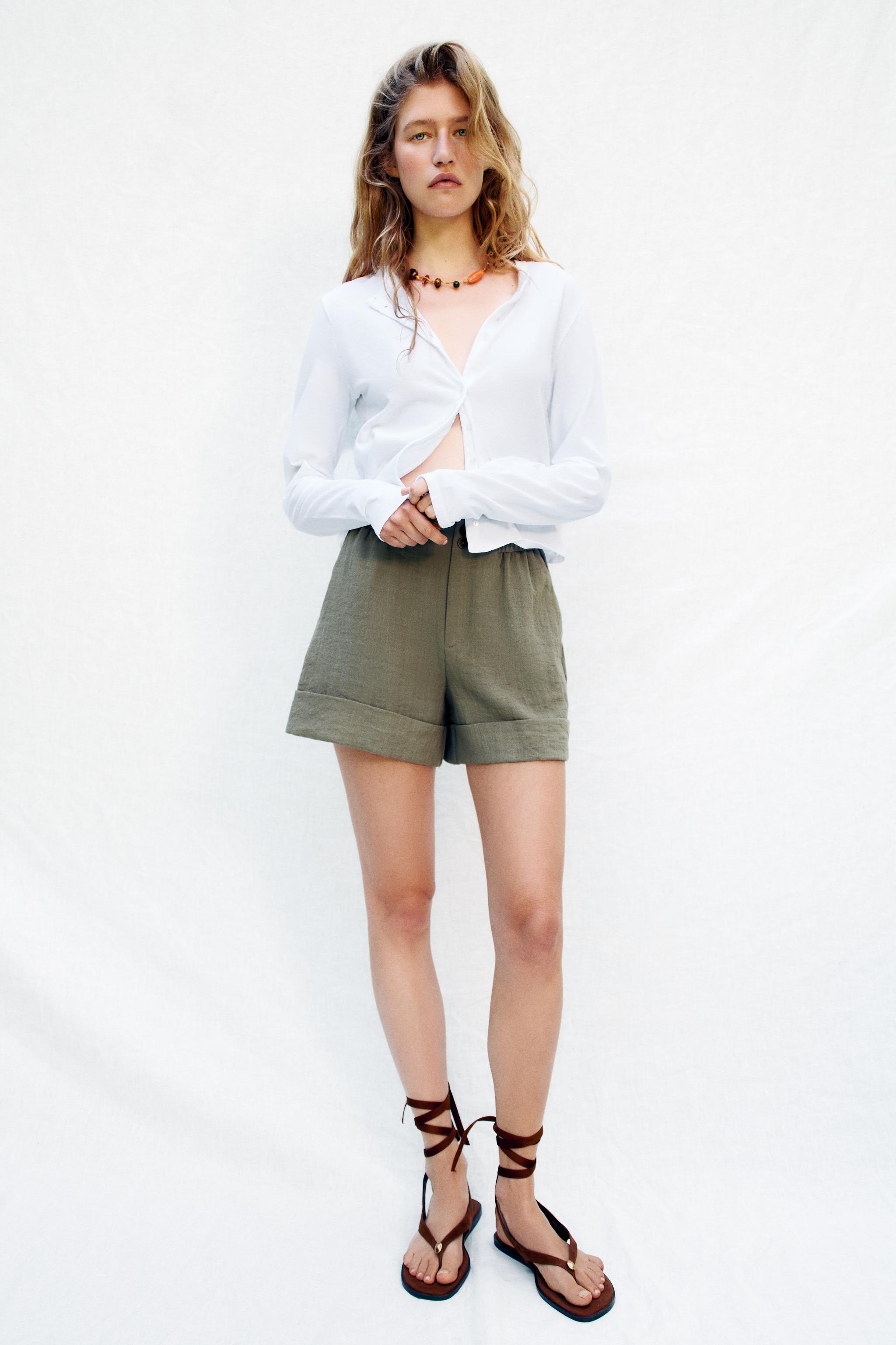 Bermuda Shorts With Turn-Up Hems