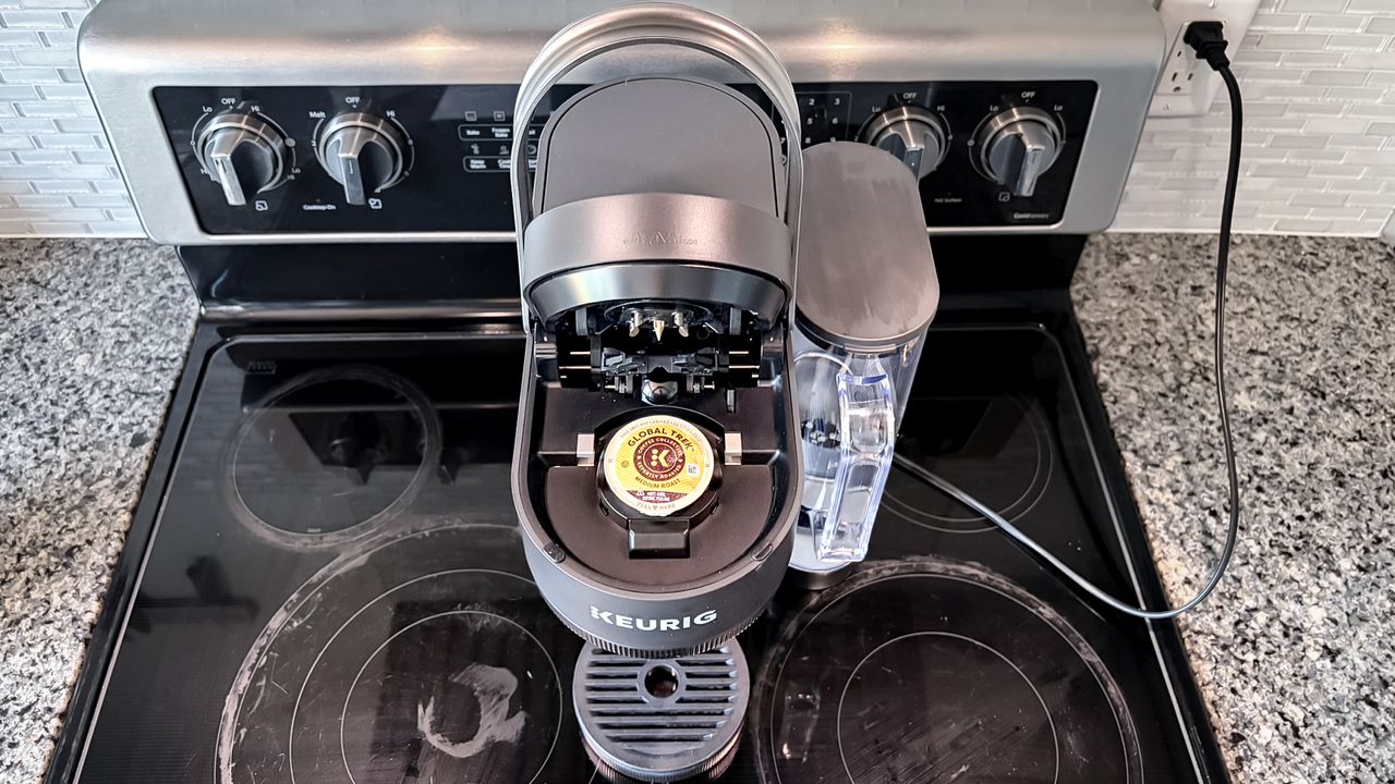 Keurig K-Crema coffee maker on a kitchen counter