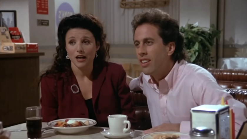 Jerry finding out that Elaine faked it in Seinfeld Season 5x01