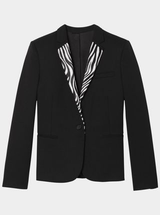 The Kooples Stretch Jacket With Faux Pony Leather Collar, £197.50