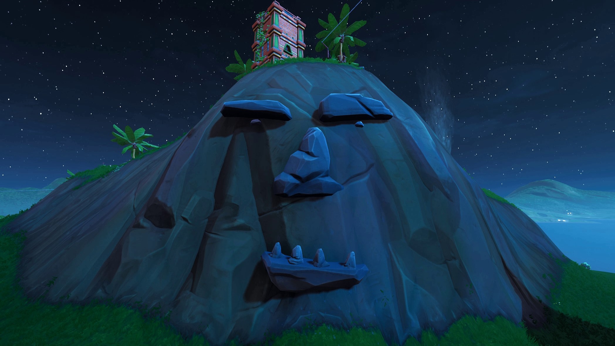  - fortnite giant face in jungle and snow