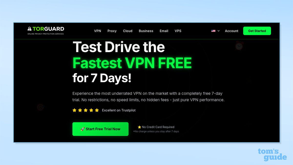 TorGuard's free trial on its website