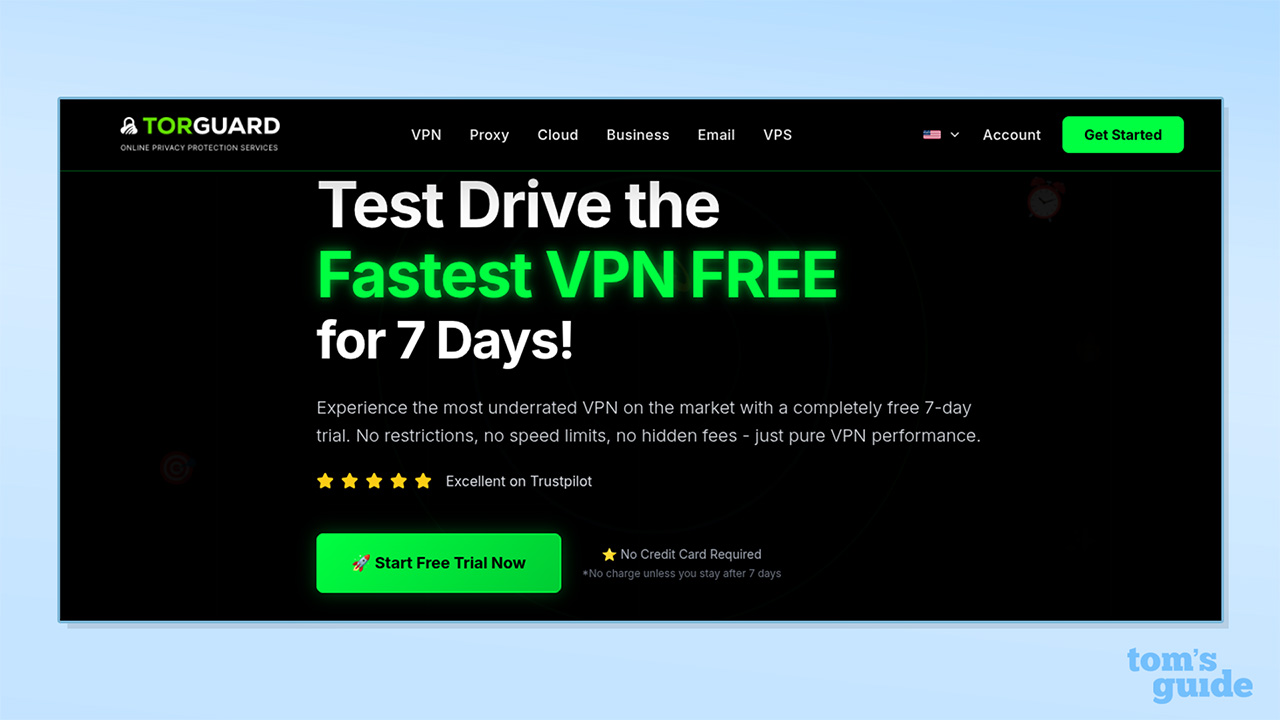 TorGuard's free trial on its website