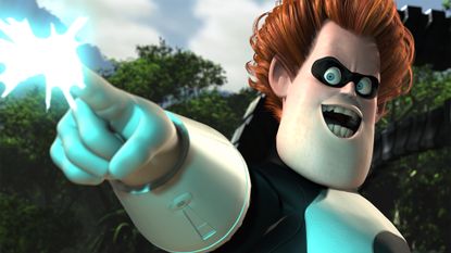 Syndrome firing a laser blast from his finger