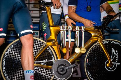 Italy Cycling team Romania Roubaix gold bikes